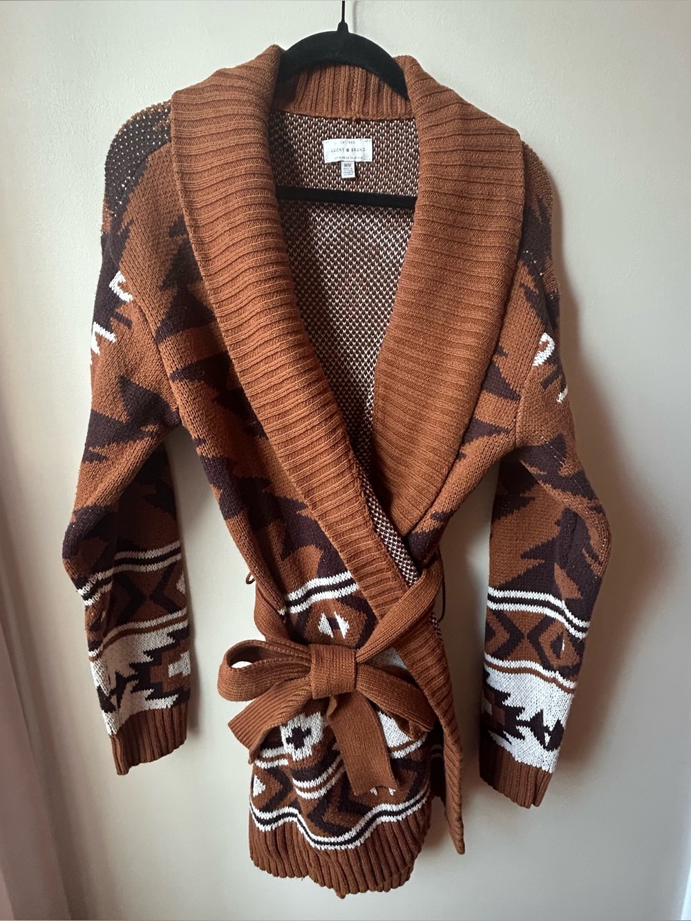 Lucky Brand - Women’s Aztec Belted Sweater